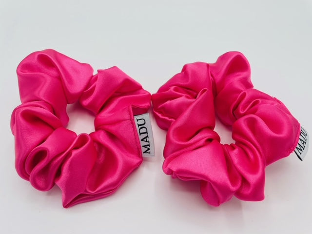 Scrunchie Cetim Fuchsia